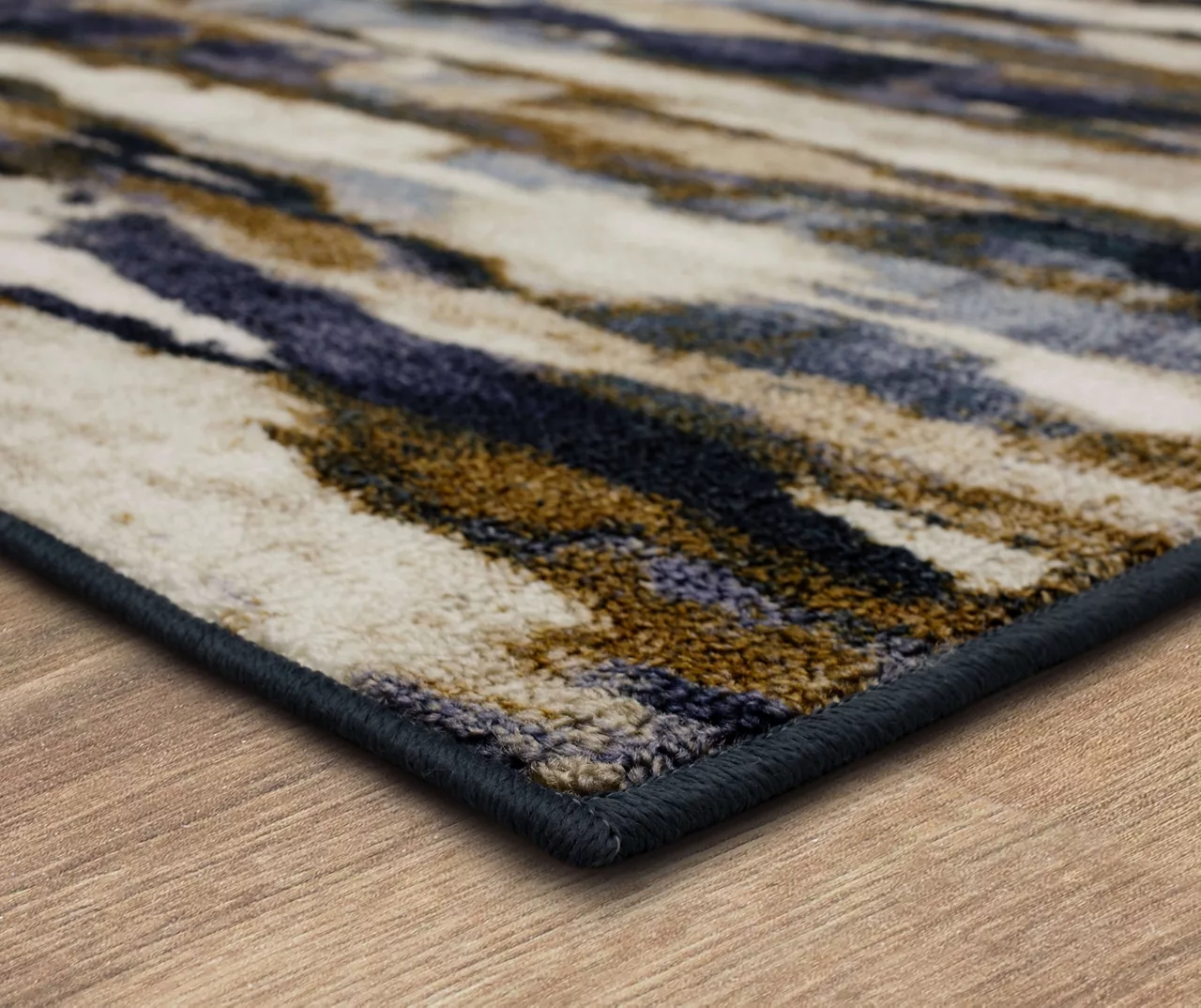 Redondo Blue & Brown Abstract Area Rug, (2' X 8') 2 Redondo Blue & Brown Abstract Area Rug, (2' X 8') - Image 2