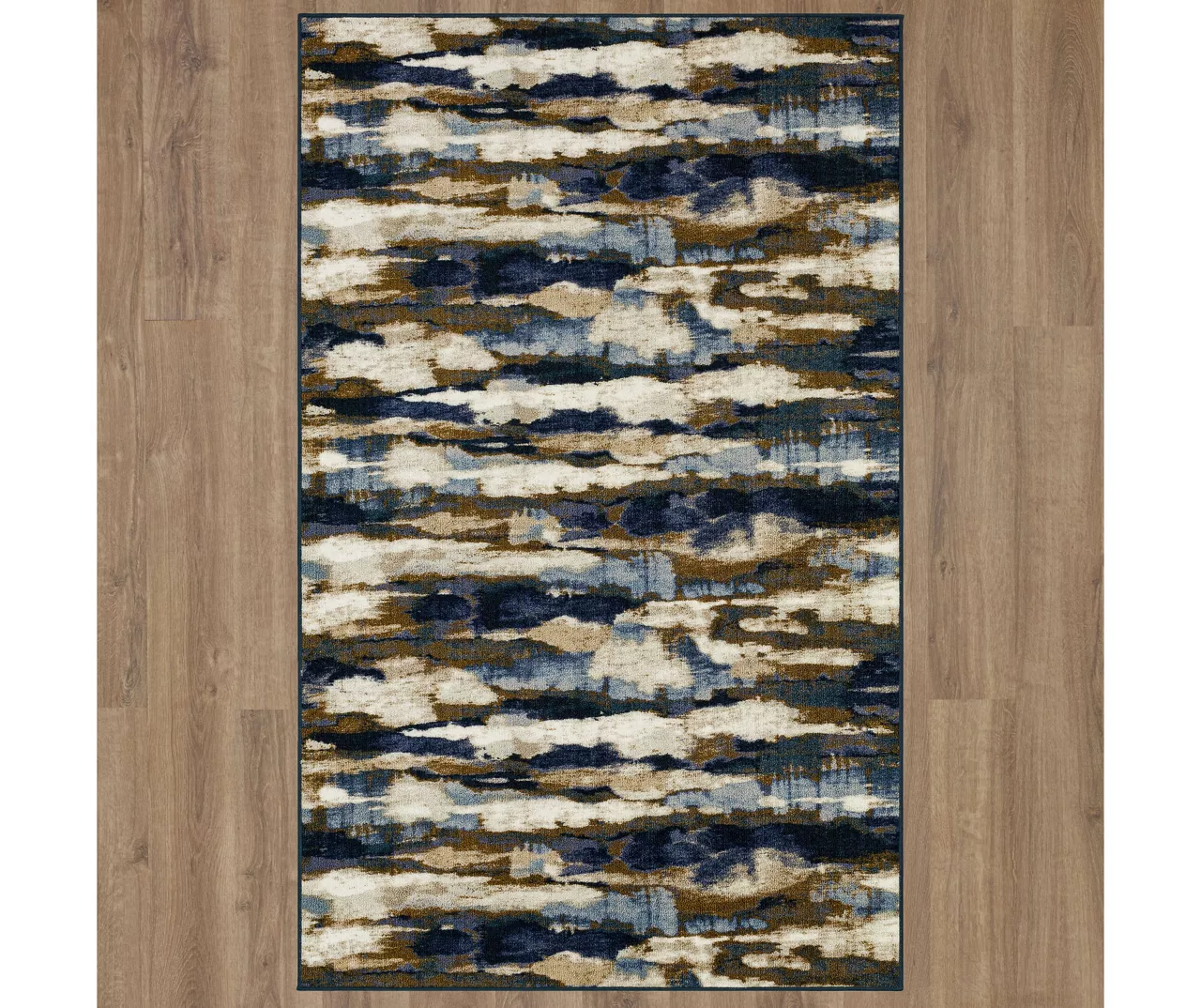 Redondo Blue & Brown Abstract Area Rug, (5' X 8') 4 Redondo Blue & Brown Abstract Area Rug, (5' X 8') - Image 4
