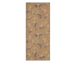 Treasured Garden Rust & Gray Botanical Outdoor Area Rug, (2.5' X 6')