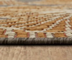 Treasured Garden Rust & Gray Botanical Outdoor Area Rug, (2.5' X 6') -Carpet Promotion 810600311 A8 4