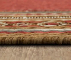 Panama Rust & Gray Geo-Bordered Outdoor Area Rug, (2.5' X 6') -Carpet Promotion 810600312 A8 4