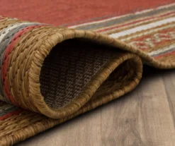 Panama Rust & Gray Geo-Bordered Outdoor Area Rug, (2.5' X 6') -Carpet Promotion 810600312 A8 5