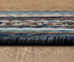 Panama Blue & Brown Geo-Bordered Outdoor Area Rug, (2.5' X 6') -Carpet Promotion 810600313 A8 4