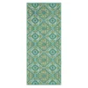 Waterside Teal & White Geometric Outdoor Area Rug, (2.5' X 6')