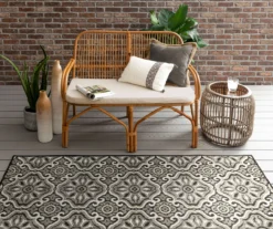 Waterside Dark Gray & Taupe Geometric Outdoor Area Rug, (2.5' X 6') -Carpet Promotion 810600318 A0 3 1