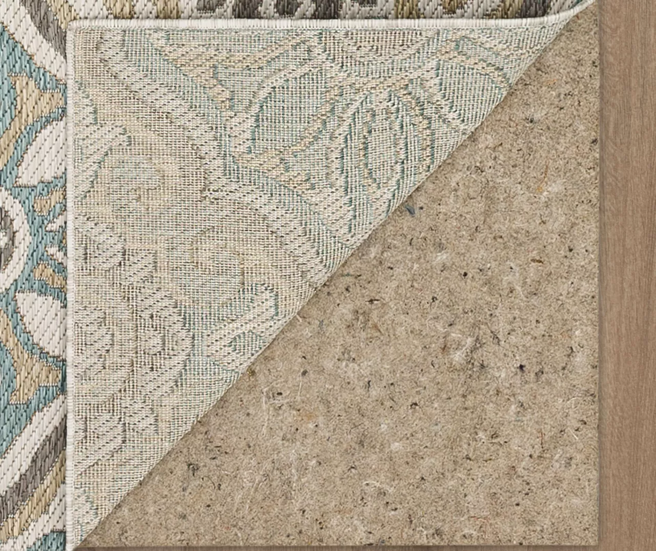 Waterside Light Gray & Turquoise Geometric Outdoor Area Rug, (8' X 10') 3 Waterside Light Gray & Turquoise Geometric Outdoor Area Rug, (8' X 10') - Image 3