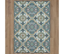 Waterside Blue & White Geometric Outdoor Area Rug, (8' X 10') -Carpet Promotion 810600329 A0 2