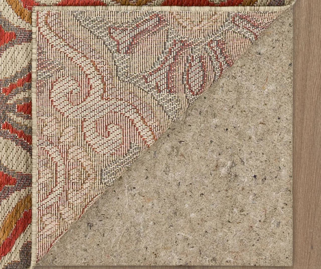 Waterside Rust & Tan Geometric Outdoor Area Rug, (4' X 5.5') 4 Waterside Rust & Tan Geometric Outdoor Area Rug, (4' X 5.5') - Image 4