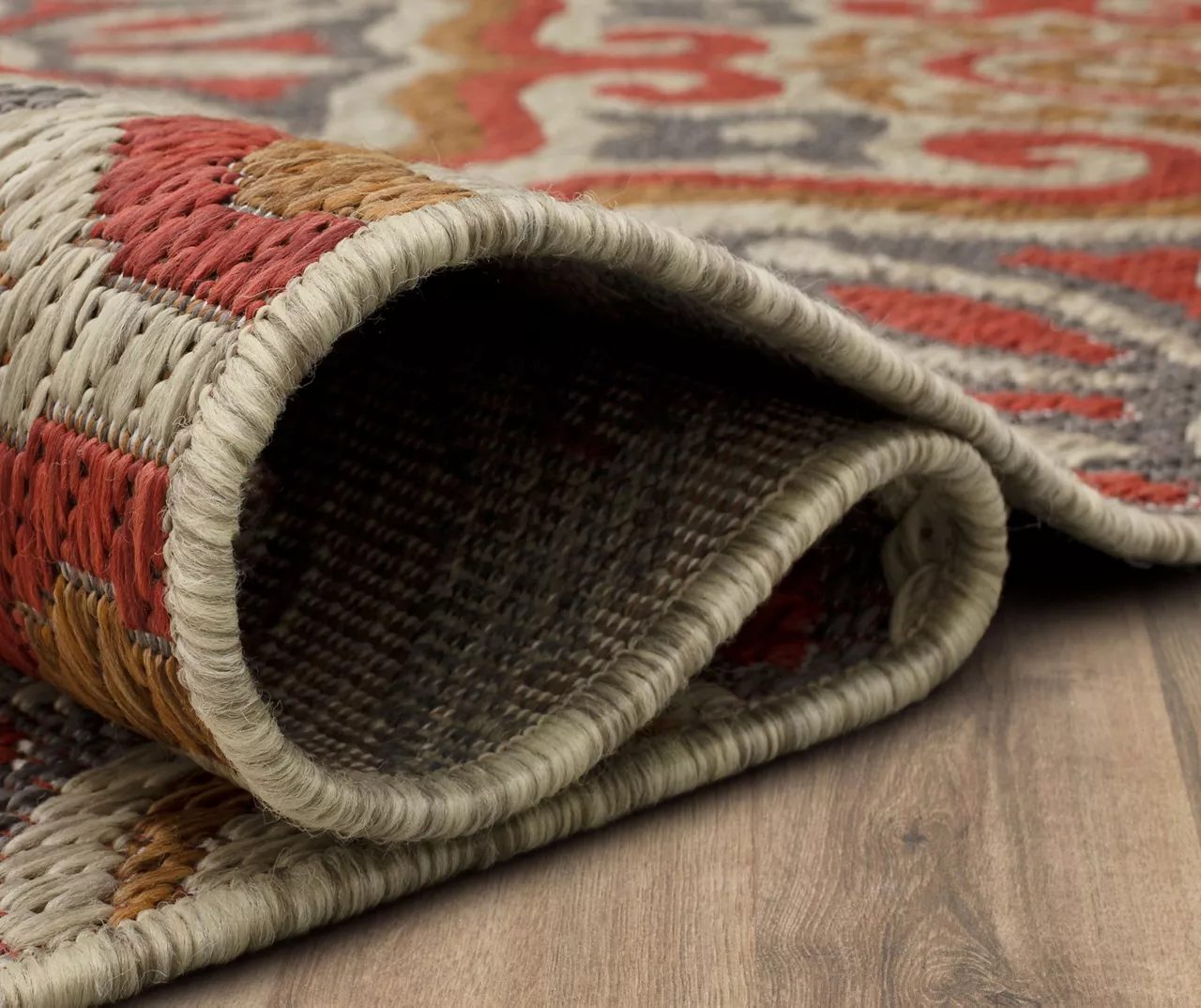 Waterside Rust & Tan Geometric Outdoor Area Rug, (4' X 5.5') 7 Waterside Rust & Tan Geometric Outdoor Area Rug, (4' X 5.5') - Image 7