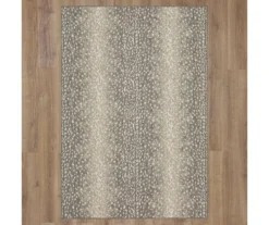 Light Gray & Tan Antelope Print Outdoor Area Rug, (4' X 5.5') -Carpet Promotion 810600335 A0 2