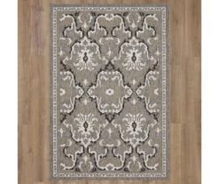 Coastal Desire Taupe & White Ornamental Outdoor Area Rug, (4' X 5.5') -Carpet Promotion 810600339 A0 2