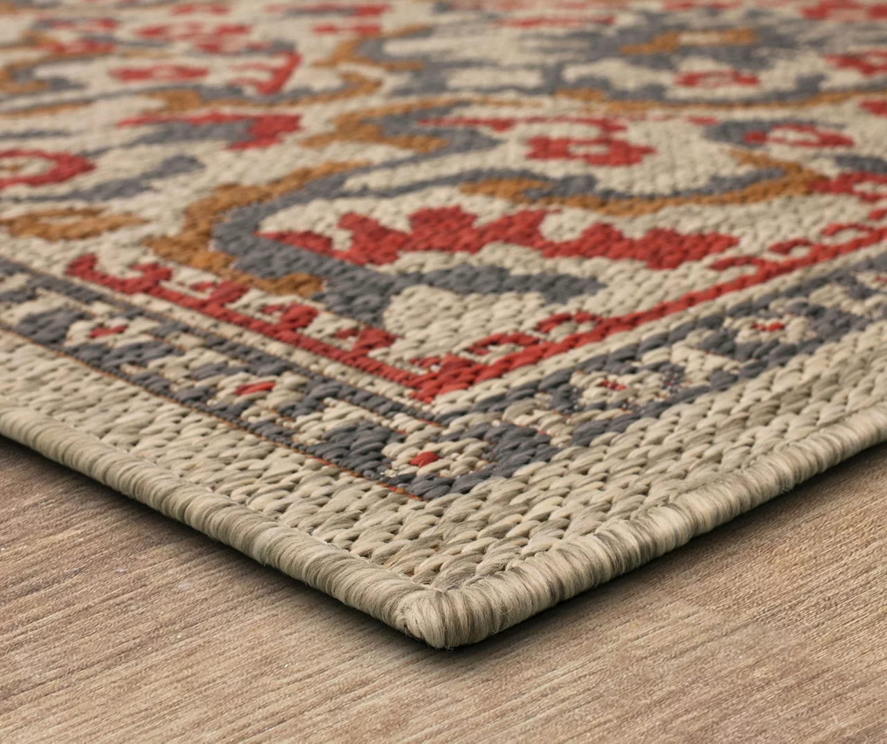 Coastal Desire Rust & Beige Ornamental Outdoor Area Rug, (2.5' X 6') 2 Coastal Desire Rust & Beige Ornamental Outdoor Area Rug, (2.5' X 6') - Image 2