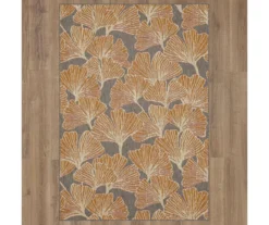 Mohawk Treasured Garden Rust & Gray Botanical Outdoor Area Rug -Carpet Promotion 810600344 A0 2