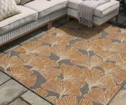 Mohawk Treasured Garden Rust & Gray Botanical Outdoor Area Rug -Carpet Promotion 810600344 A0 3