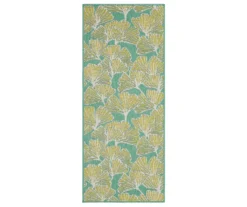 Mohawk Treasured Garden Lime Green & Turquoise Botanical Outdoor Area Rug