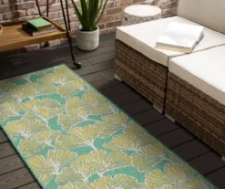 Mohawk Treasured Garden Lime Green & Turquoise Botanical Outdoor Area Rug -Carpet Promotion 810600346 A0 3