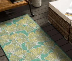 Treasured Garden Lime Green & Turquoise Botanical Outdoor Area Rug, (2.5' X 6') 16 Treasured Garden Lime Green & Turquoise Botanical Outdoor Area Rug, (2.5' X 6') -Carpet Promotion 810600346 A0 4 1