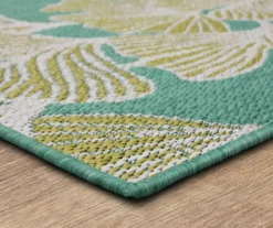 Mohawk Treasured Garden Lime Green & Turquoise Botanical Outdoor Area Rug -Carpet Promotion 810600346 A8 1