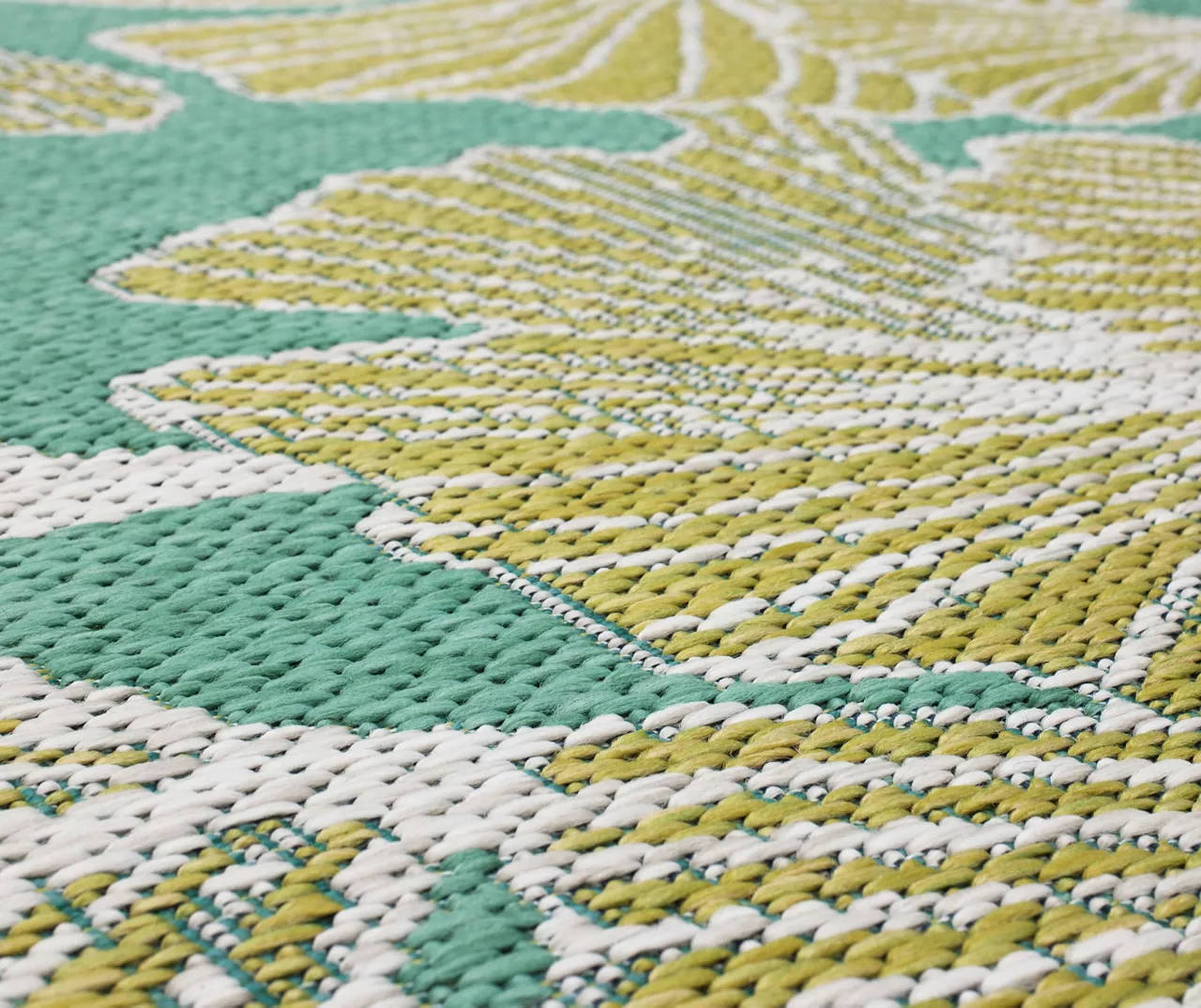 Treasured Garden Lime Green & Turquoise Botanical Outdoor Area Rug, (2.5' X 6') 6 Treasured Garden Lime Green & Turquoise Botanical Outdoor Area Rug, (2.5' X 6') - Image 6