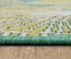 Treasured Garden Lime Green & Turquoise Botanical Outdoor Area Rug, (2.5' X 6') 15 Treasured Garden Lime Green & Turquoise Botanical Outdoor Area Rug, (2.5' X 6') -Carpet Promotion 810600346 A8 4 1
