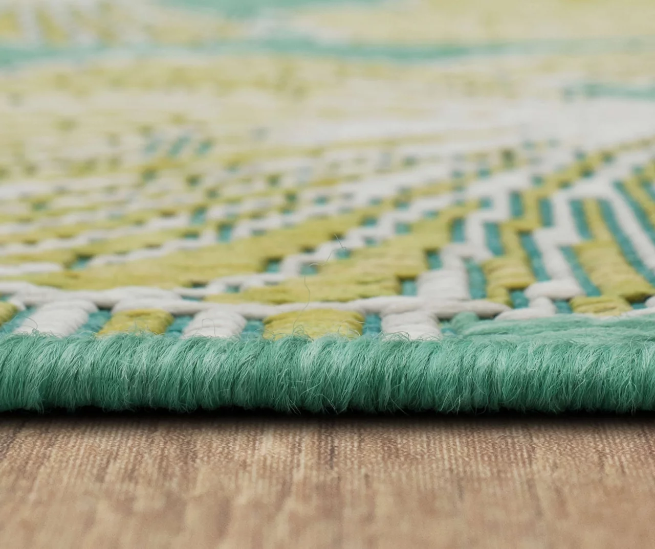 Treasured Garden Lime Green & Turquoise Botanical Outdoor Area Rug, (2.5' X 6') 7 Treasured Garden Lime Green & Turquoise Botanical Outdoor Area Rug, (2.5' X 6') - Image 7