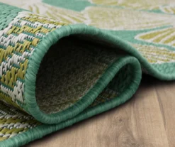 Mohawk Treasured Garden Lime Green & Turquoise Botanical Outdoor Area Rug -Carpet Promotion 810600346 A8 5
