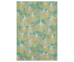 Mohawk Treasured Garden Lime Green & Turquoise Botanical Outdoor Area Rug -Carpet Promotion 810600349 A0 1