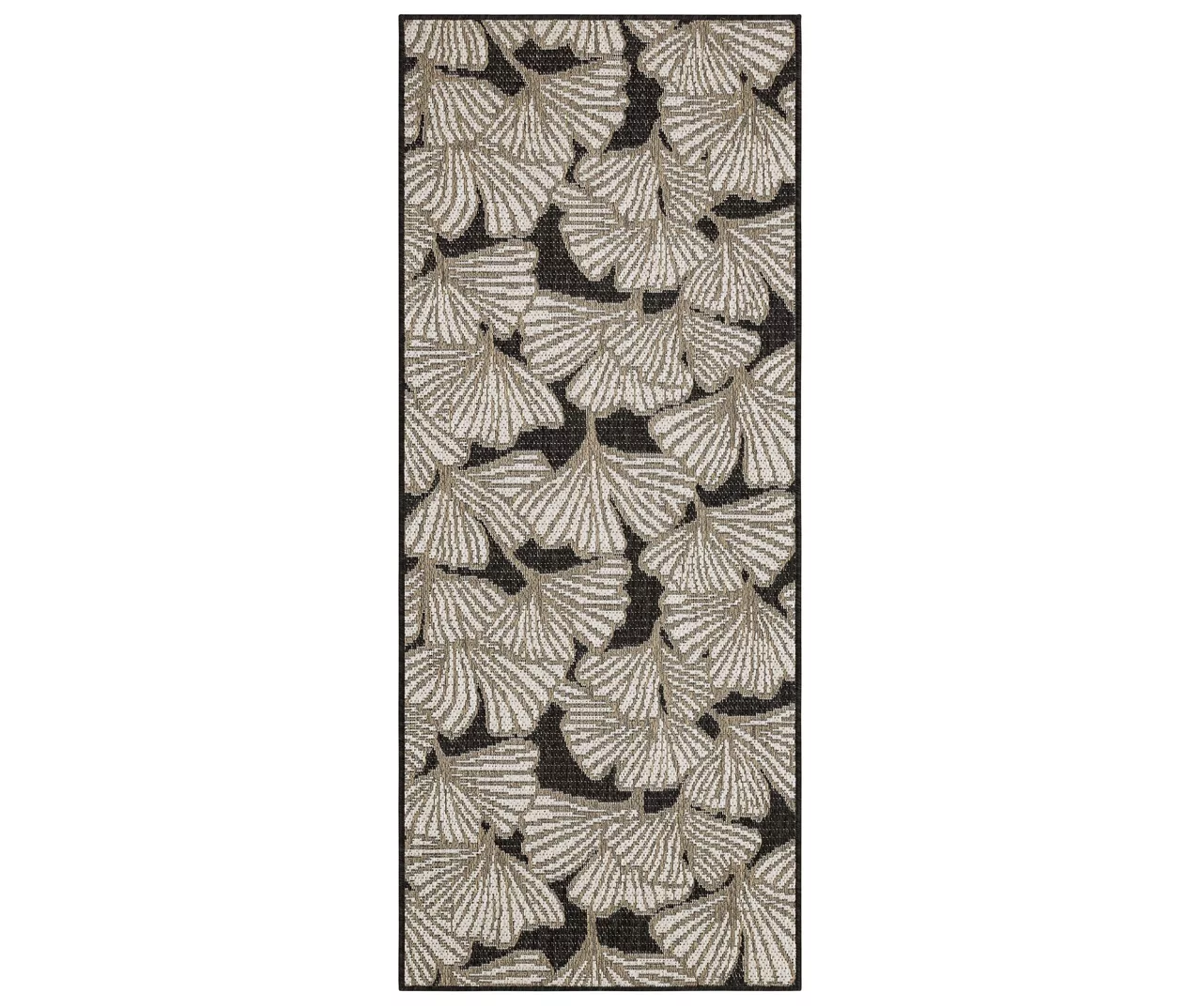 Treasured Garden Dark Gray & White Botanical Outdoor Area Rug, (2.5' X 6') 1 Treasured Garden Dark Gray & White Botanical Outdoor Area Rug, (2.5' X 6')