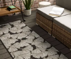 Treasured Garden Dark Gray & White Botanical Outdoor Area Rug, (2.5' X 6') 14 Treasured Garden Dark Gray & White Botanical Outdoor Area Rug, (2.5' X 6') -Carpet Promotion 810600350 A0 3 1