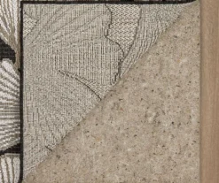 Treasured Garden Dark Gray & White Botanical Outdoor Area Rug, (4' X 5.5') -Carpet Promotion 810600351 A8 2 1