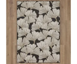 Mohawk Treasured Garden Dark Gray & White Botanical Outdoor Area Rug -Carpet Promotion 810600352 A0 2
