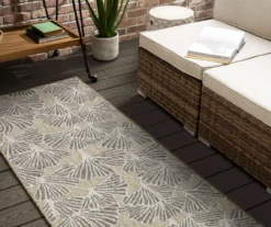 Treasured Garden Beige & Tan Botanical Outdoor Area Rug, (2.5' X 6') -Carpet Promotion 810600354 A0 3 1