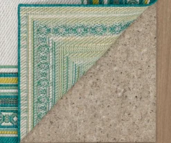 Panama Teal & White Geo-Bordered Outdoor Area Rug, (2.5' X 6') -Carpet Promotion 810600362 A8 2