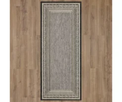Panama Dark Gray & Black Geo-Bordered Outdoor Area Rug, (2.5' X 6') -Carpet Promotion 810600366 A0 2