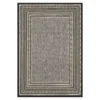 Panama Dark Gray & Black Geo-Bordered Outdoor Area Rug, (4' X 5.5')