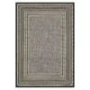 Panama Dark Gray & Black Geo-Bordered Outdoor Area Rug, (8' X 10')