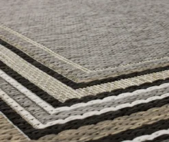 Panama Dark Gray & Black Geo-Bordered Outdoor Area Rug, (8' X 10') -Carpet Promotion 810600369 A8 3