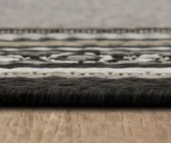 Panama Dark Gray & Black Geo-Bordered Outdoor Area Rug, (8' X 10') -Carpet Promotion 810600369 A8 4