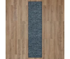 Blue & White Geometric Diamond Area Rug, (2' X 8') -Carpet Promotion 810600376 A0 2 1