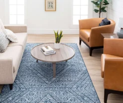 Blue & White Geometric Diamond Area Rug, (5' X 8') 14 Blue & White Geometric Diamond Area Rug, (5' X 8') -Carpet Promotion 810600377 A0 3