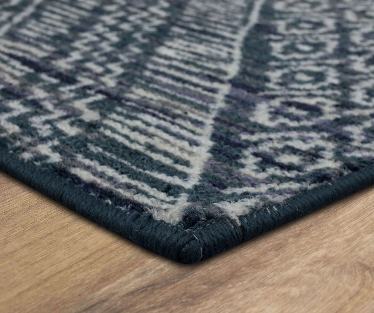 Blue & White Geometric Diamond Area Rug, (5' X 8') 2 Blue & White Geometric Diamond Area Rug, (5' X 8') - Image 2