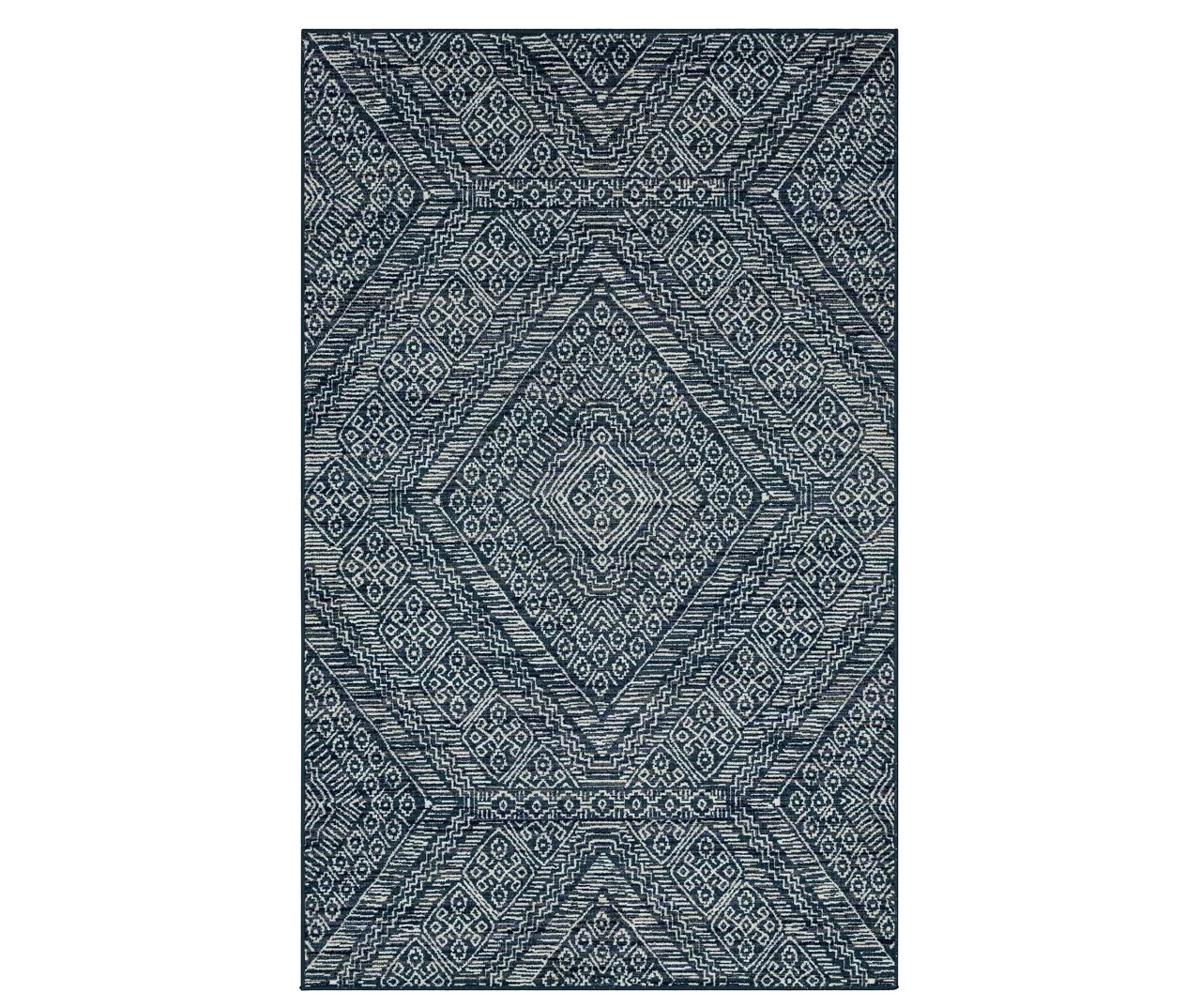 Mohawk Blue & White Geometric Diamond Area Rug 5 Mohawk Blue & White Geometric Diamond Area Rug - Image 5
