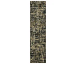 Gunnison Black & Beige Crosshatch Area Rug, (2' X 8')