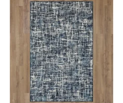 Gunnison Navy & White Crosshatch Area Rug, (5' X 8') -Carpet Promotion 810600392 A0 2