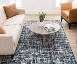 Gunnison Navy & White Crosshatch Area Rug, (5' X 8') -Carpet Promotion 810600392 A0 3