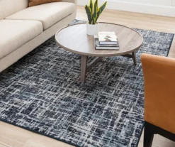 Gunnison Navy & White Crosshatch Area Rug, (5' X 8') -Carpet Promotion 810600392 A0 4