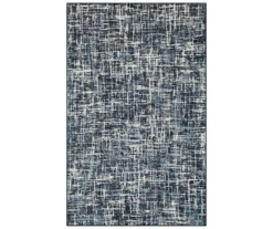 Gunnison Navy & White Crosshatch Area Rug, (6' X 9')