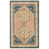 Coeus Green & Beige Ornamental Area Rug, (5' X 8')