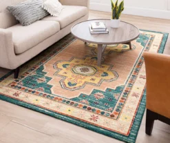 Coeus Green & Beige Ornamental Area Rug, (5' X 8') 16 Coeus Green & Beige Ornamental Area Rug, (5' X 8') -Carpet Promotion 810600402 A0 4