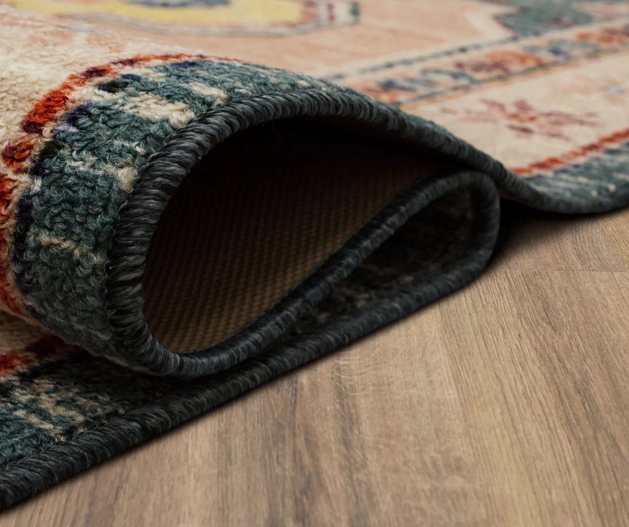 Coeus Green & Beige Ornamental Area Rug, (5' X 8') 9 Coeus Green & Beige Ornamental Area Rug, (5' X 8') - Image 9